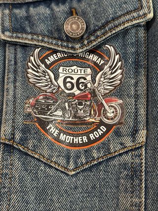 Chaqueta vaquera con estampado Route 66