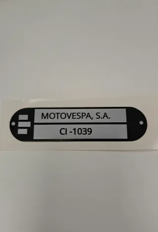 Pegatina Homologación Motovespa S.A. CI-1039
