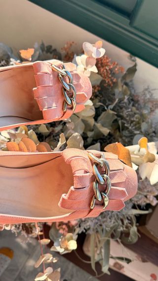 Zapatos Gloria Ortiz ante rosa talla 41