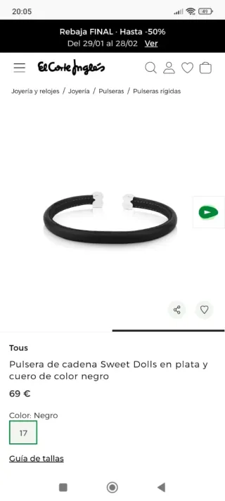 Pulsera Tous Negra y Plateada