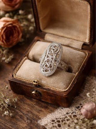 Anello vintage in filigrana d’argento