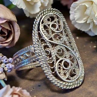 Anello vintage in filigrana d’argento