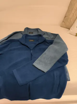 2 Forros Polares Hombre Azul y Gris talla S