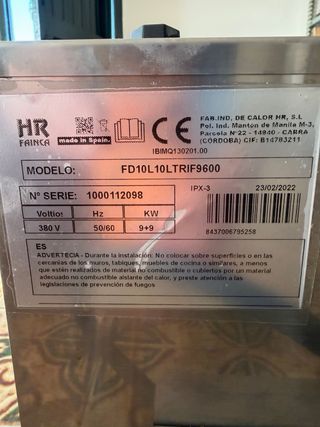 Freidora Eléctrica Doble 10L+10L Trifásica