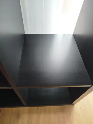 Estantería modular efecto madera y negro