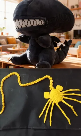 Pack Alien Xenomorfo peluche Facehugger articulado