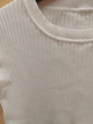 Jersey punto blanco sin mangas talla única