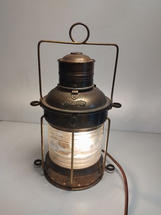 Lámpara de barco antigua ANCHOR de latón