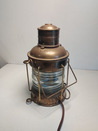 Lámpara de barco antigua ANCHOR de latón