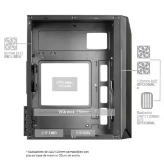 Torre PC Mars Gaming MC-S1 Negra RGB