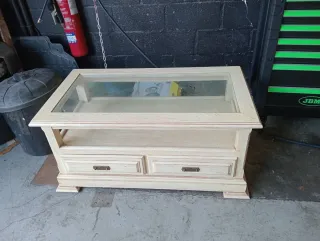 Mesa de centro madera y cristal