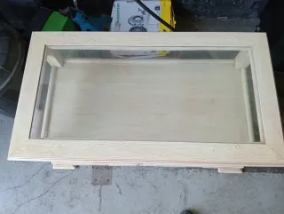 Mesa de centro madera y cristal