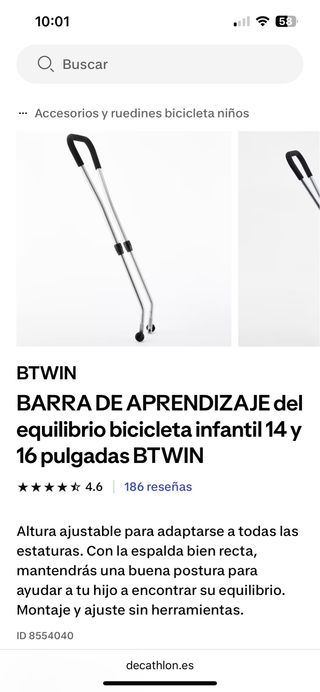 Barra aprendizaje equilibrio bicicleta infantil