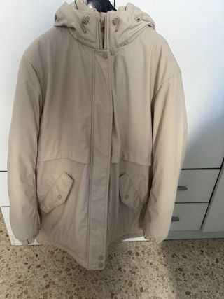 Abrigo Pull&Bear Beige Mujer Forro Polar chaqueton
