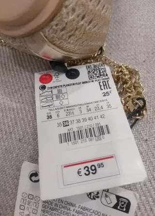 Zapatos planos/bailarinas Zara talla 36