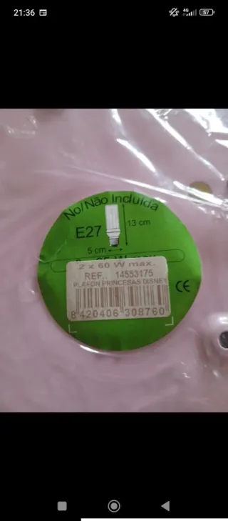 Candeeiro de Teto Disney Princesas