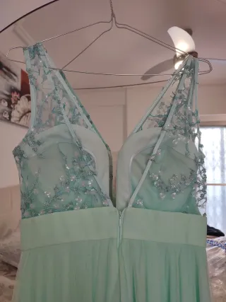 Vestido Silvia Navarro verde agua