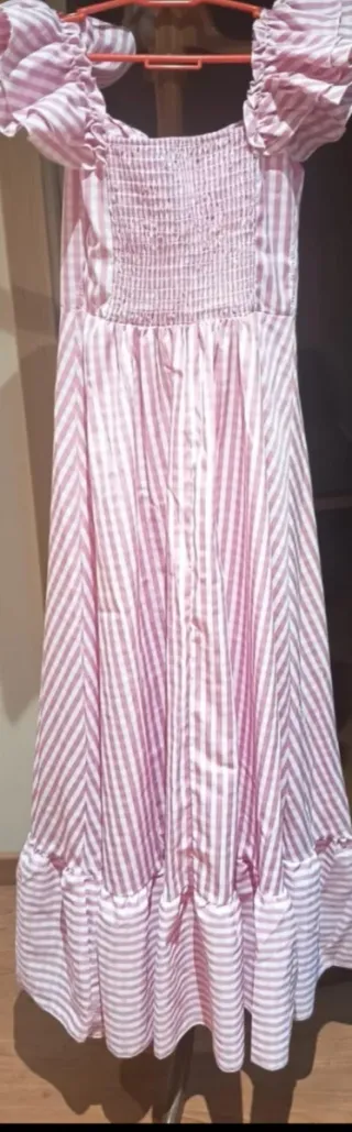 Bata romería rosa y blanca