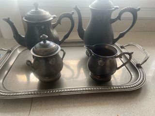Juego de té vintage plateado