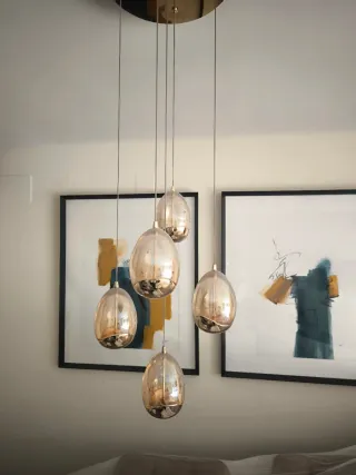 Lámparas colgantes de cristal y metal