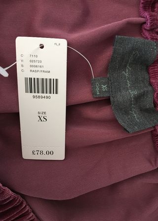 Top terciopelo rosa burdeos Anthropologie XS, £78