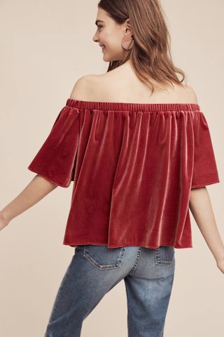 Top terciopelo rosa burdeos Anthropologie XS, £78