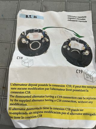 Alternador de automóvil talbot horizon