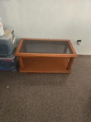 Mesa de centro madera y cristal