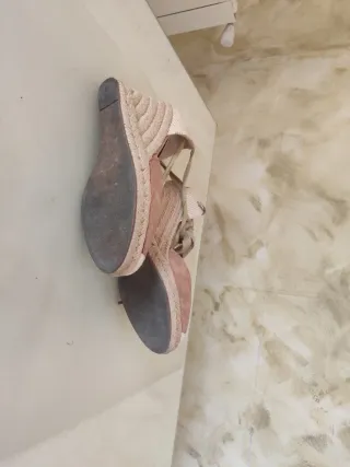 Sandalias Esparto Beige y Rosa