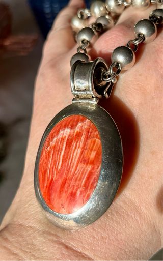 Collar Navajo Plata 950 y Ostra Espinosa