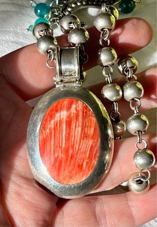 Collar Navajo Plata 950 y Ostra Espinosa