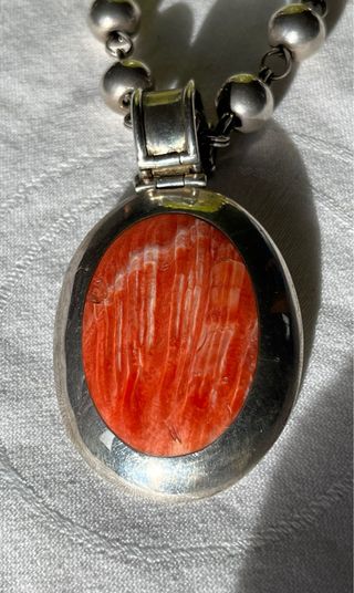Collar Navajo Plata 950 y Ostra Espinosa