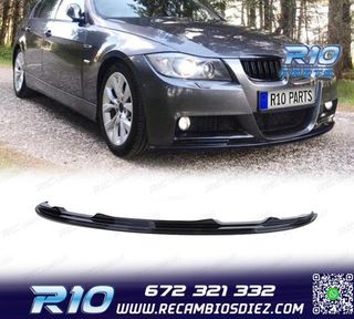 SPOILER LIP BMW E90 E91 08-12 LOOK M NEGRO BRILLO