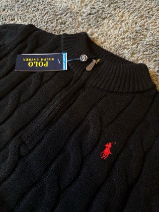 Jersey Polo Ralph Lauren Cremallera Negro