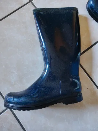 Stivali da pioggia blu glitterati