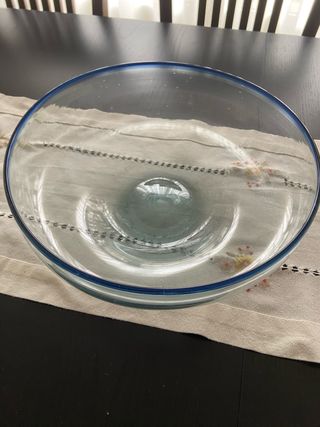 Centro de mesa de cristal azul