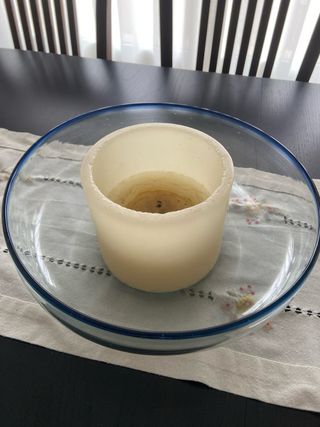 Centro de mesa de cristal azul