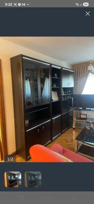 Mueble de salón modular oscuro,mesitas,dormitorios