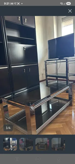 Mueble de salón modular oscuro,mesitas,dormitorios