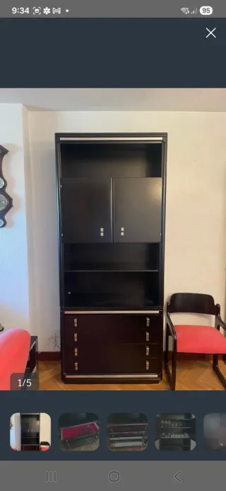 Mueble de salón modular oscuro,mesitas,dormitorios