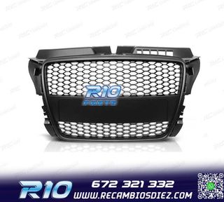 PARRILLA AUDI A3 8P 08-12 LOOK RS3 NEGRO