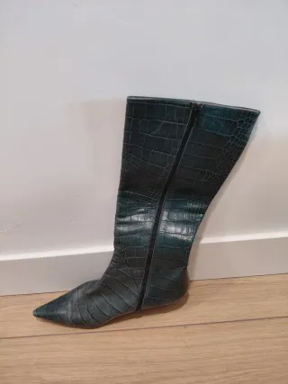 Botas verdes efecto piel de cocodrilo