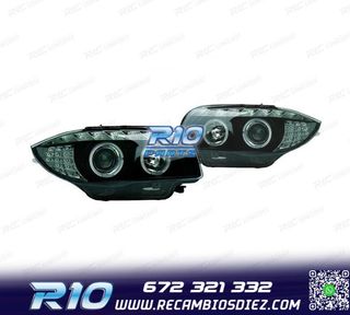 FAROS BMW E81 E87 E82 E88 OJOS ANGEL LUZ DIURNA FONDO NEGRO