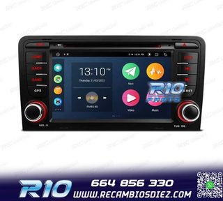 RADIO GPS ANDROID 12 AUDI A3 8P 8PA USB GPS TACTIL HD OCTA-C