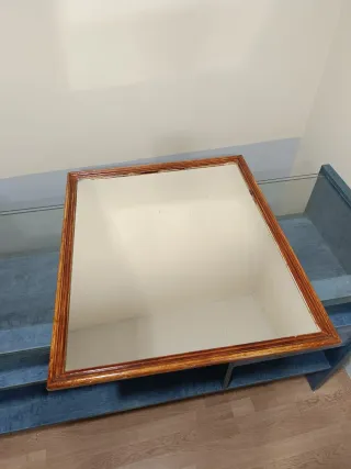 Espejo antiguo madera y cristal