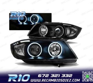 FAROS BMW E90 E91 05-08 OJOS ANGEL FONDO NEGRO CCFL