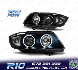 FAROS BMW E90 E91 05-08 OJOS ANGEL FONDO NEGRO CCFL