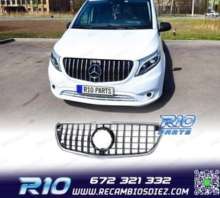 PARRILLA MERCEDES CLASE V W447 14-19 NEGRO CROMO LOOK AMG