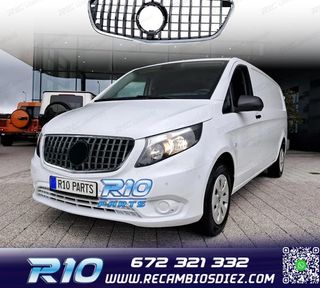 PARRILLA MERCEDES CLASE V W447 14-19 NEGRO CROMO LOOK AMG