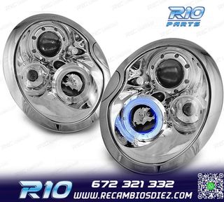 FAROS PARA MINI COOPER 01-04 OJOS ANGEL CROMADOS